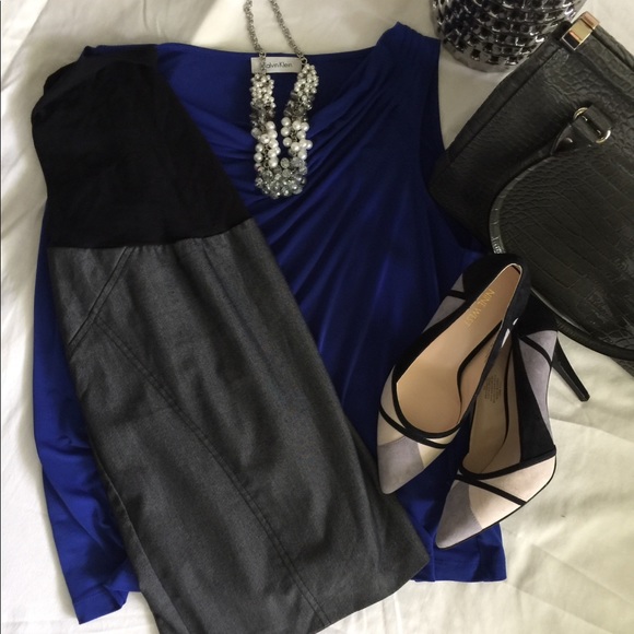 Motherhood Maternity Gray Pencil Skirt (sz Large) - Picture 1 of 8
